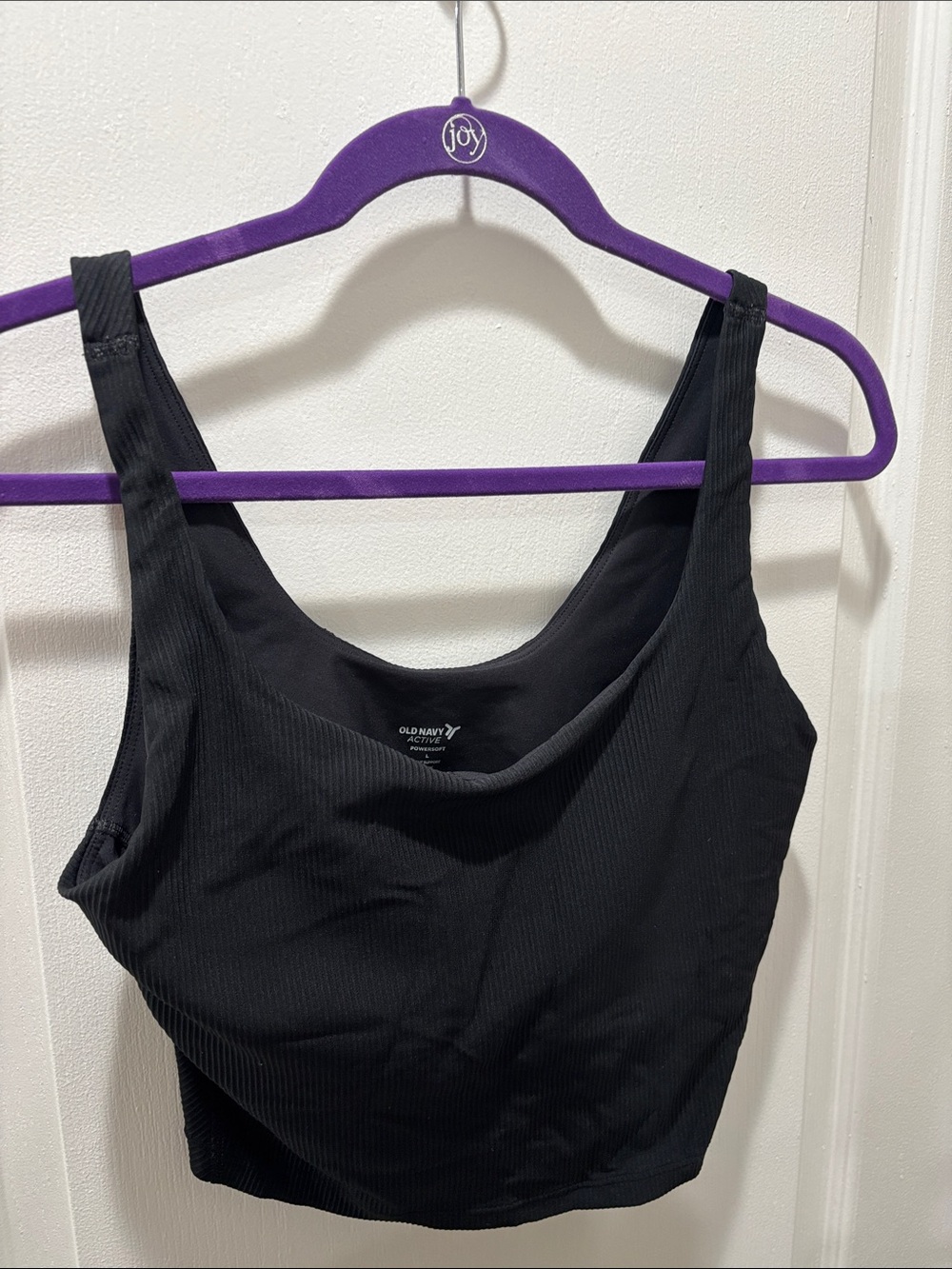 Old Navy Black Ribbed Sports Crop Bra